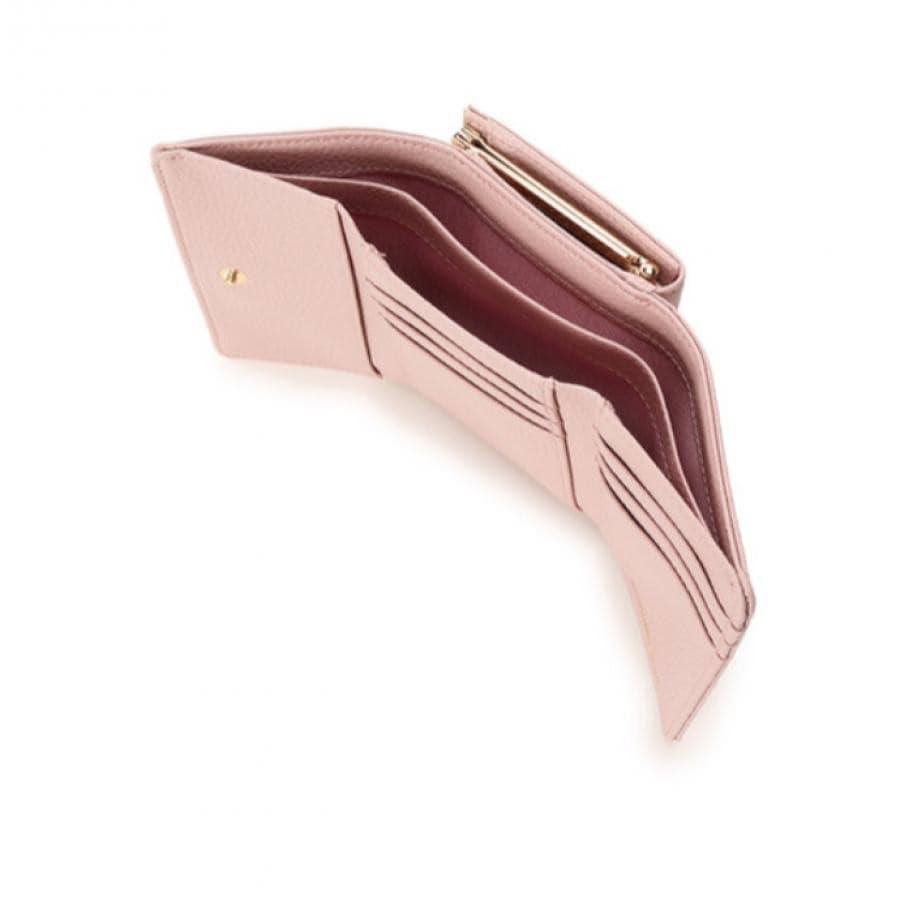 【再入荷】シンプルビジュー折財布 ピンク 0