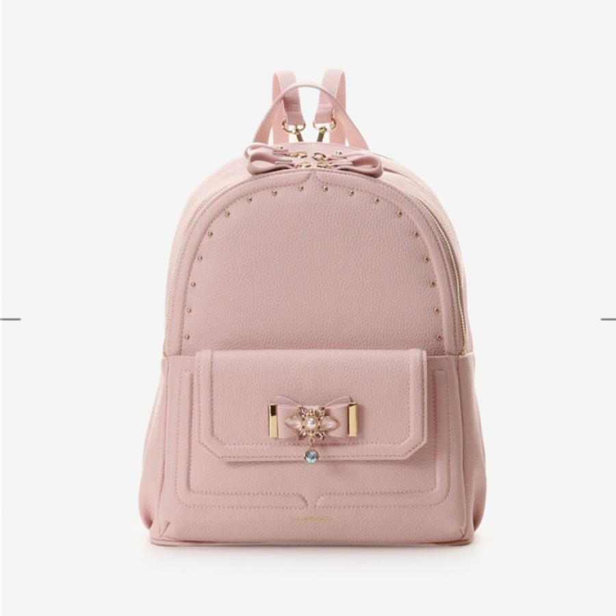 ビジューリボンリュック(大) ホワイト 0