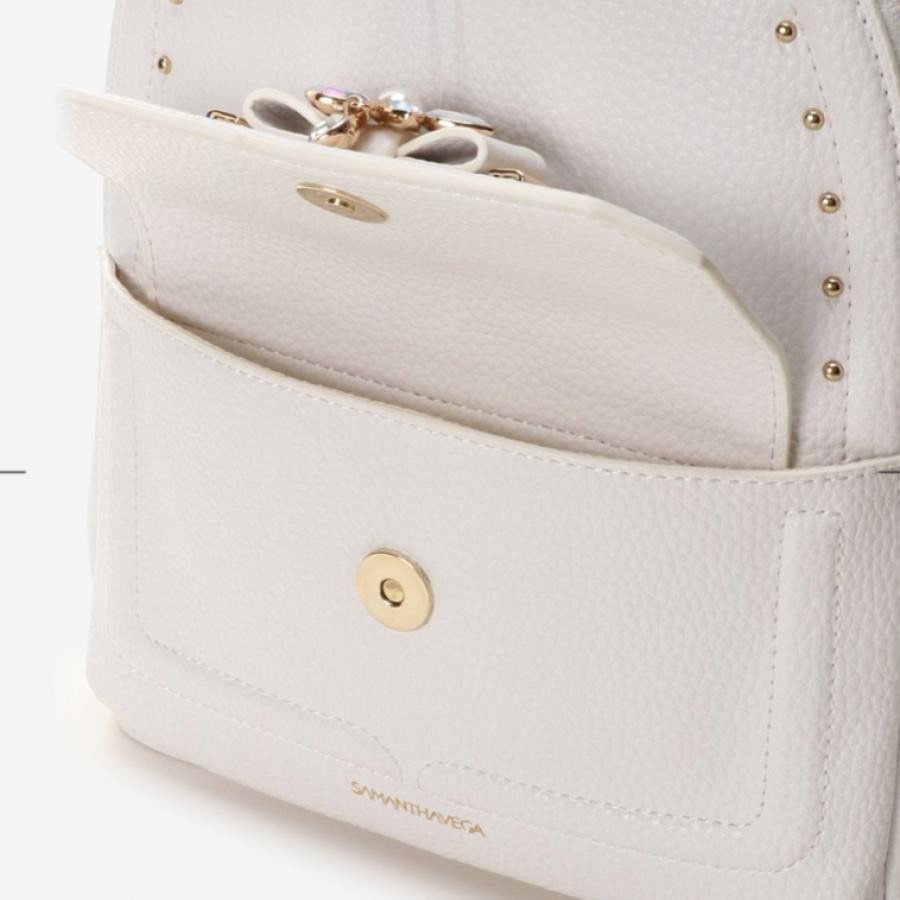 ビジューリボンリュック(小) ホワイト 0