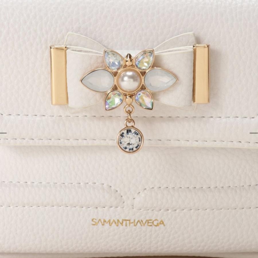 ビジューリボンリュック(小) ホワイト 0