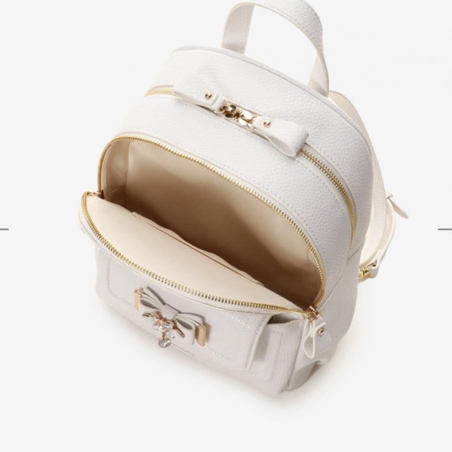 ビジューリボンリュック(小) ホワイト 0