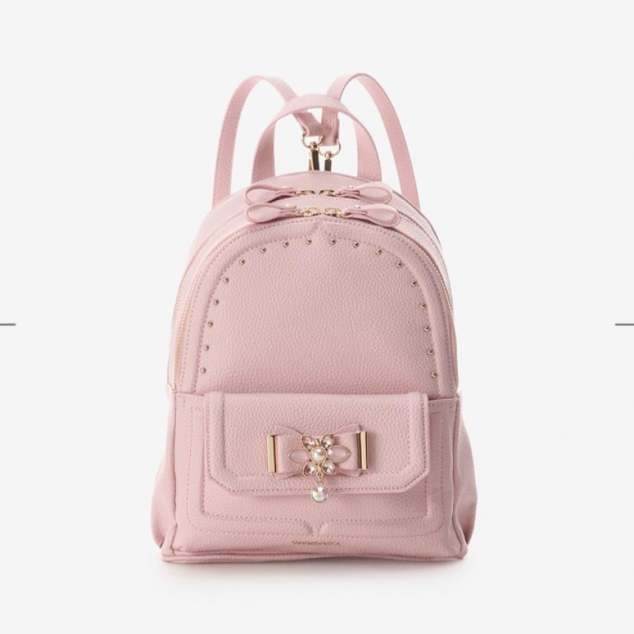 ビジューリボンリュック(小) ホワイト 0