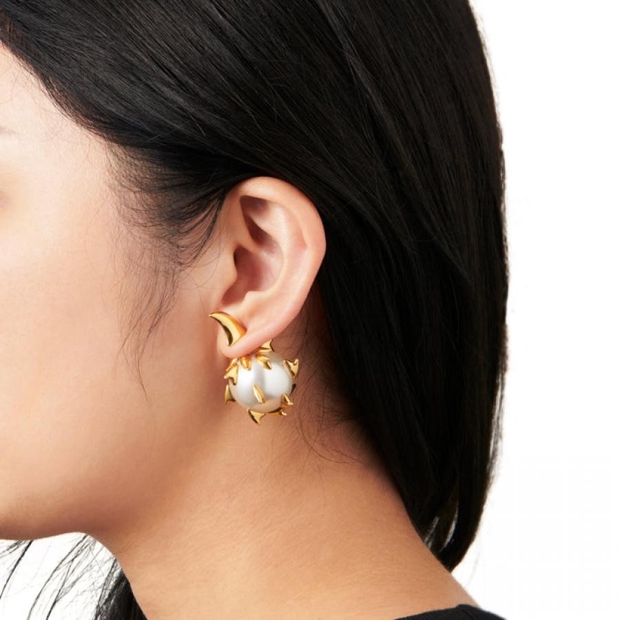 WICKED THORN ピアス GOLDFINISH/WHT