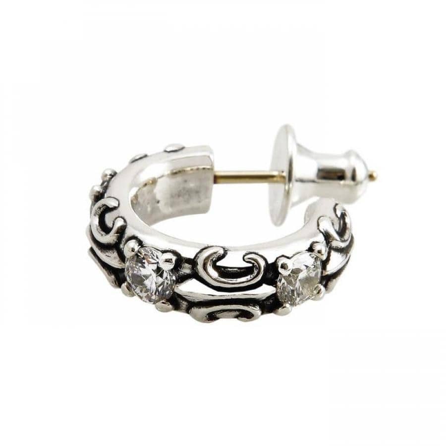 F.D.L. HOOP ピアス BLACKENED/CLEAR