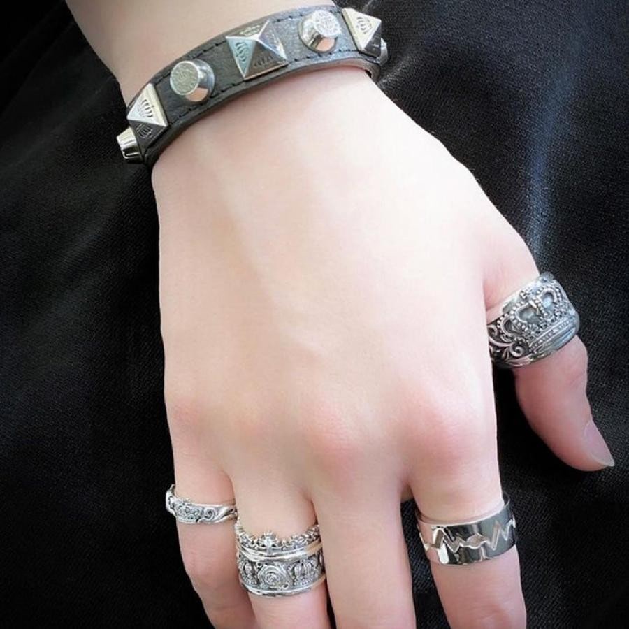 CORONATION リング BLACKENED/DIAMOND 17号