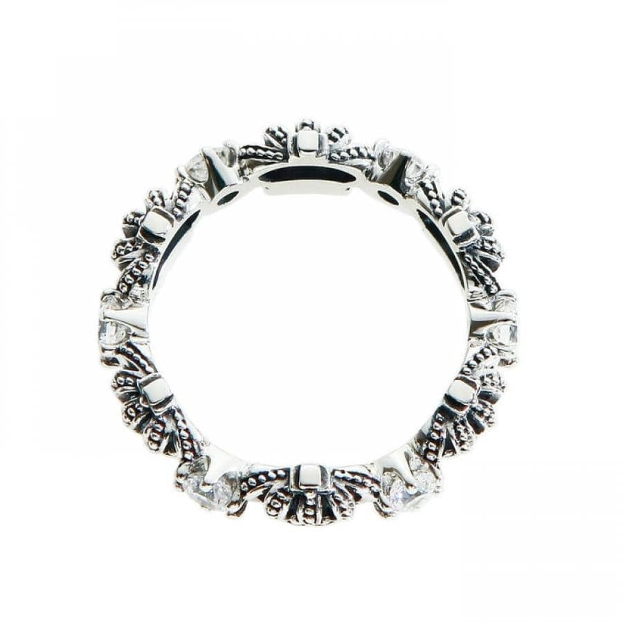 CHERISHW/STONE リング BLACKENED/CLEAR L(17号)