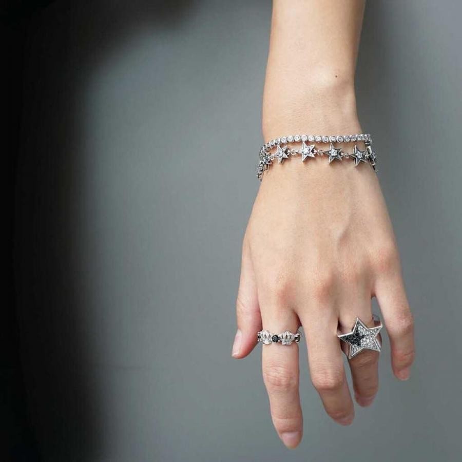 CHERISHW/STONE リング BLACKENED/CLEAR LL(21号)