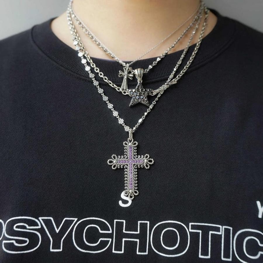 PHANTOM CROSS ネックレス BLACKENED/CLEAR 50cm