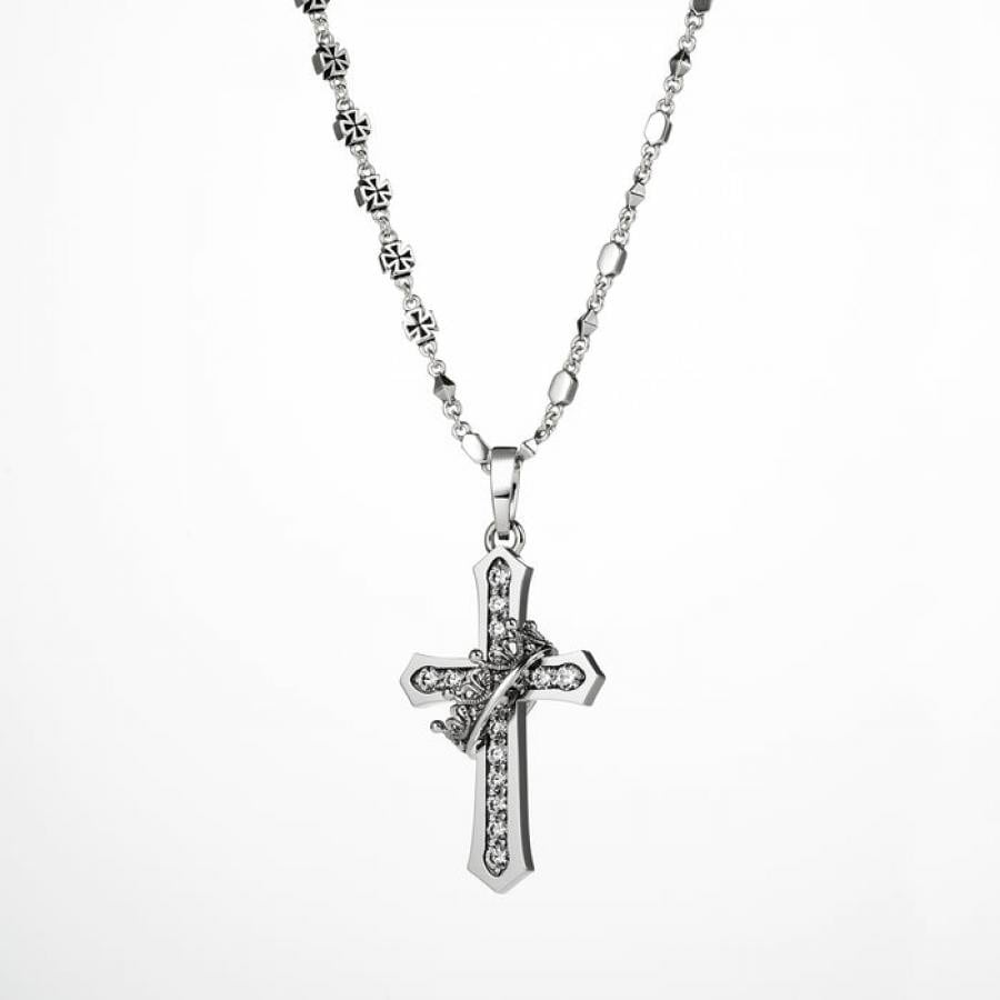 CROSS WITH CROWN/STONE ペンダント