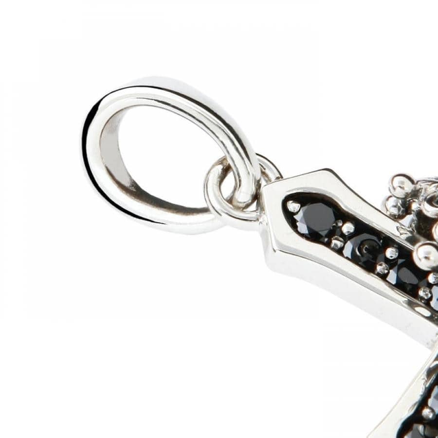 CROSS WITH CROWN/STONE ペンダント BLACK