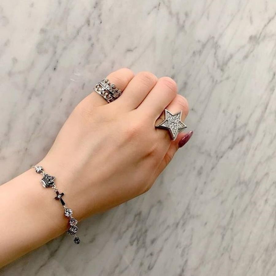 CHARLES ブレスレット BLACKENED/CLEAR M