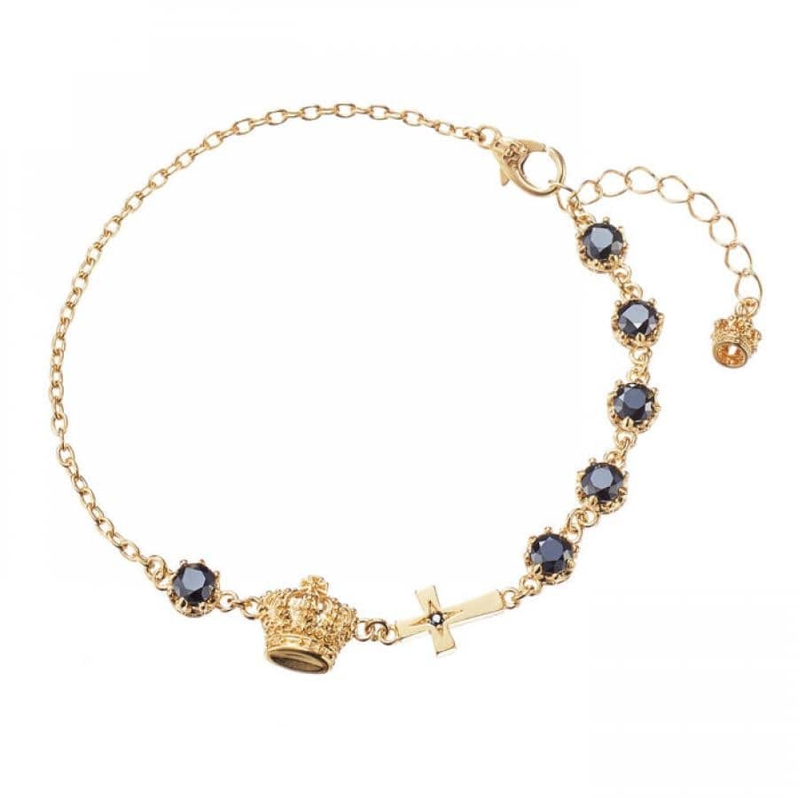 CHARLES ブレスレット GOLDFINISH/BLACK S