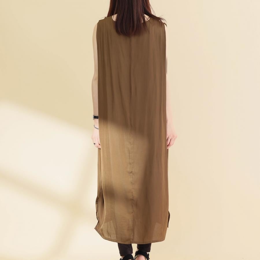 ベルト付きマキシワンピース キャメル F