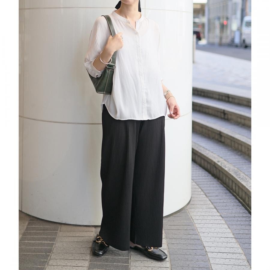 サテンドルマントップス ホワイト F