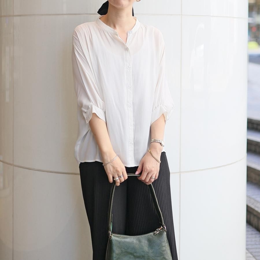 サテンドルマントップス ホワイト F