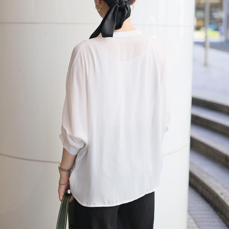 サテンドルマントップス ホワイト F