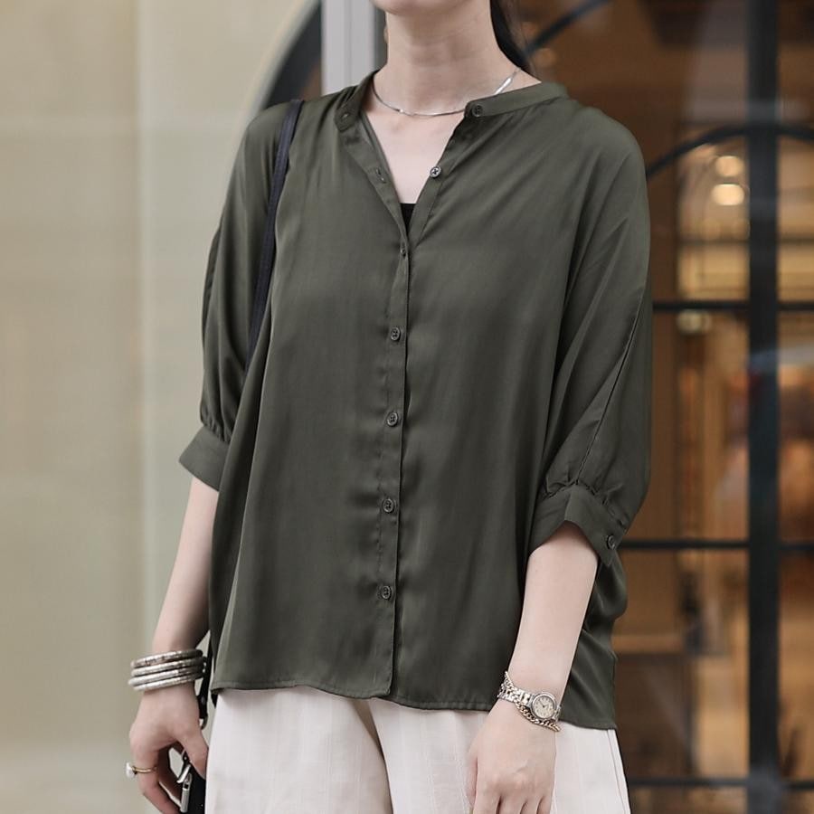 サテンドルマントップス ホワイト F