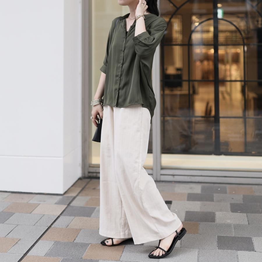 サテンドルマントップス ホワイト F