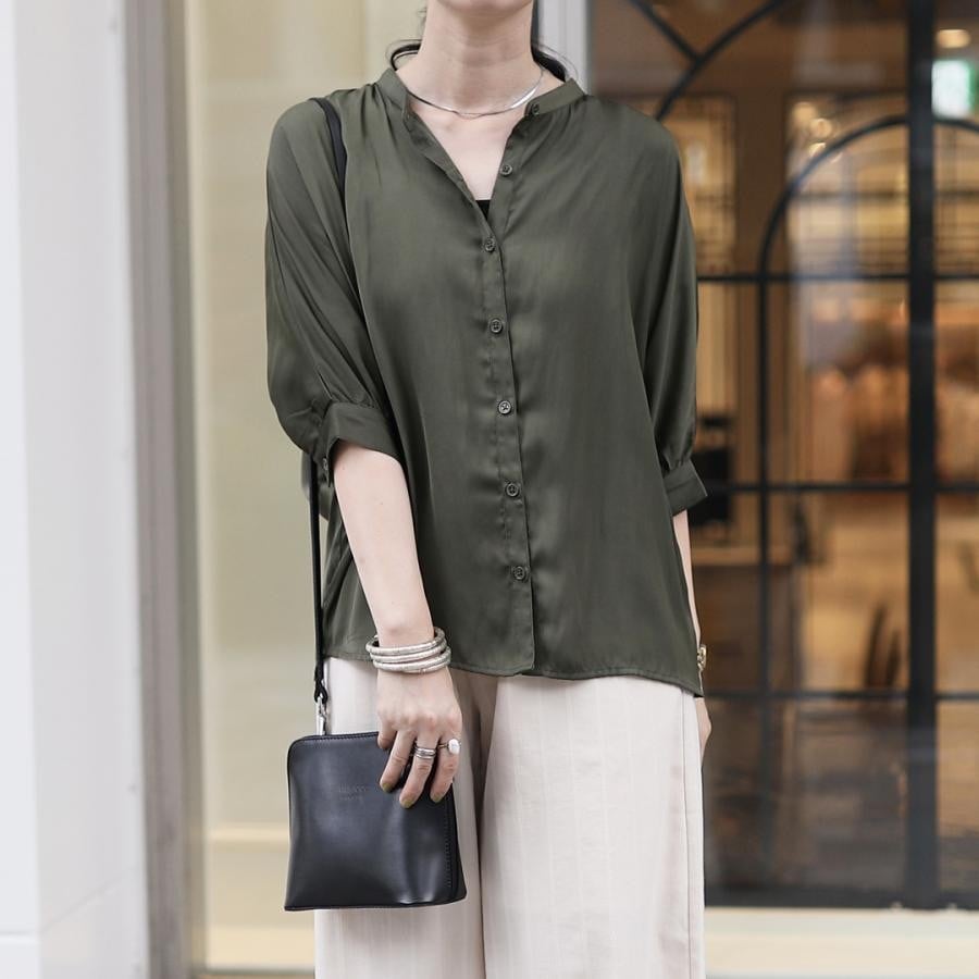 サテンドルマントップス ホワイト F