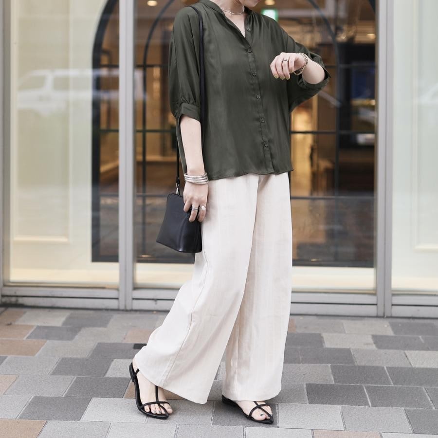 サテンドルマントップス ホワイト F