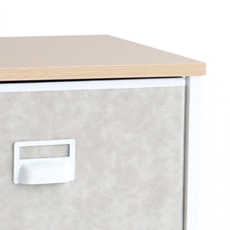 セラミック風チェスト4段 wide グレー