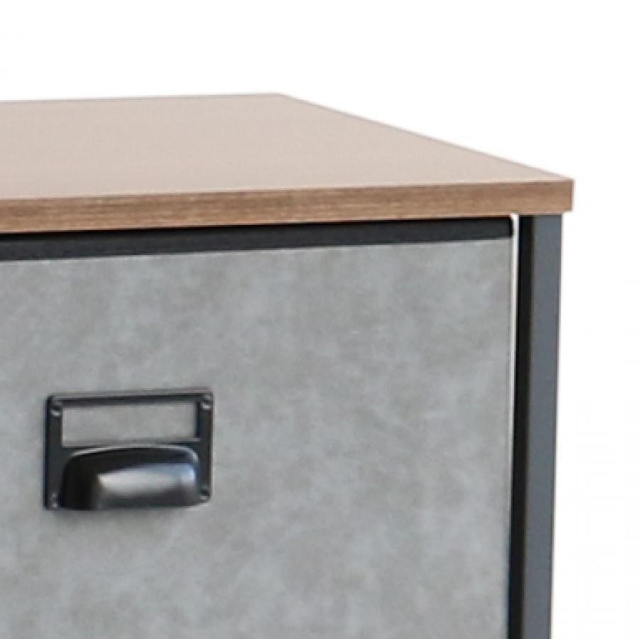 セラミック風チェスト4段 wide グレー