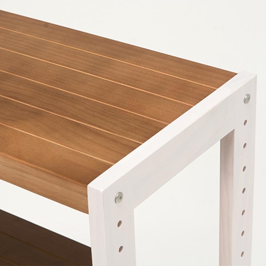 5段ラック×60cm幅 ホワイト×ライトブラウン