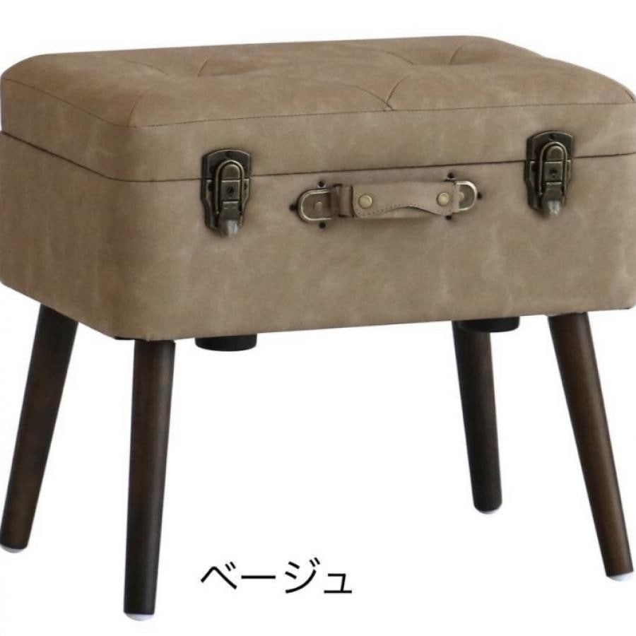 ピックスツール〈合皮〉 ブラウン×アイボリー