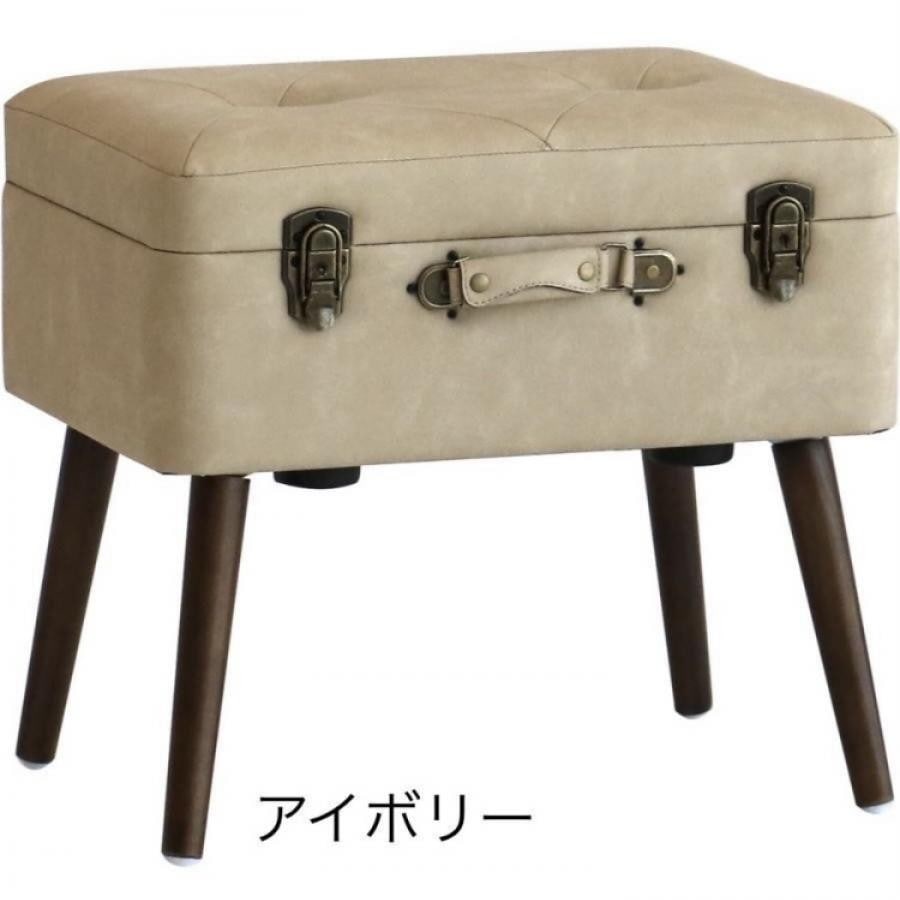 ピックスツール〈合皮〉 ブラウン×アイボリー