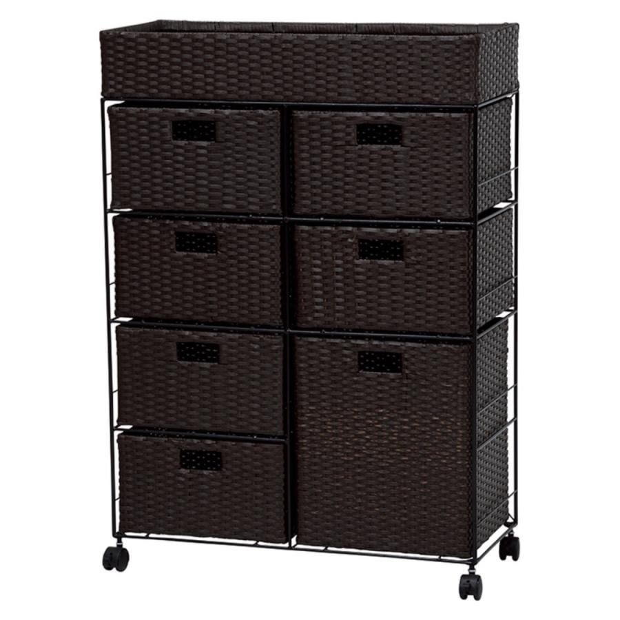 キャスター付ワイドハイランドリーラック ダークブラウン