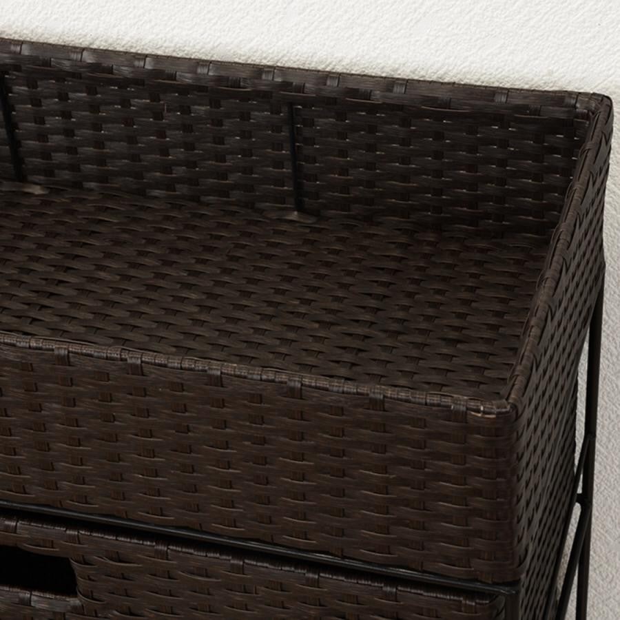 キャスター付ワイドハイランドリーラック ダークブラウン