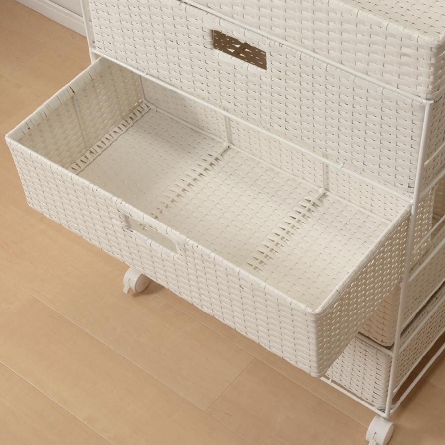 キャスター付ランドリーラック（幅60cm） ダークブラウン