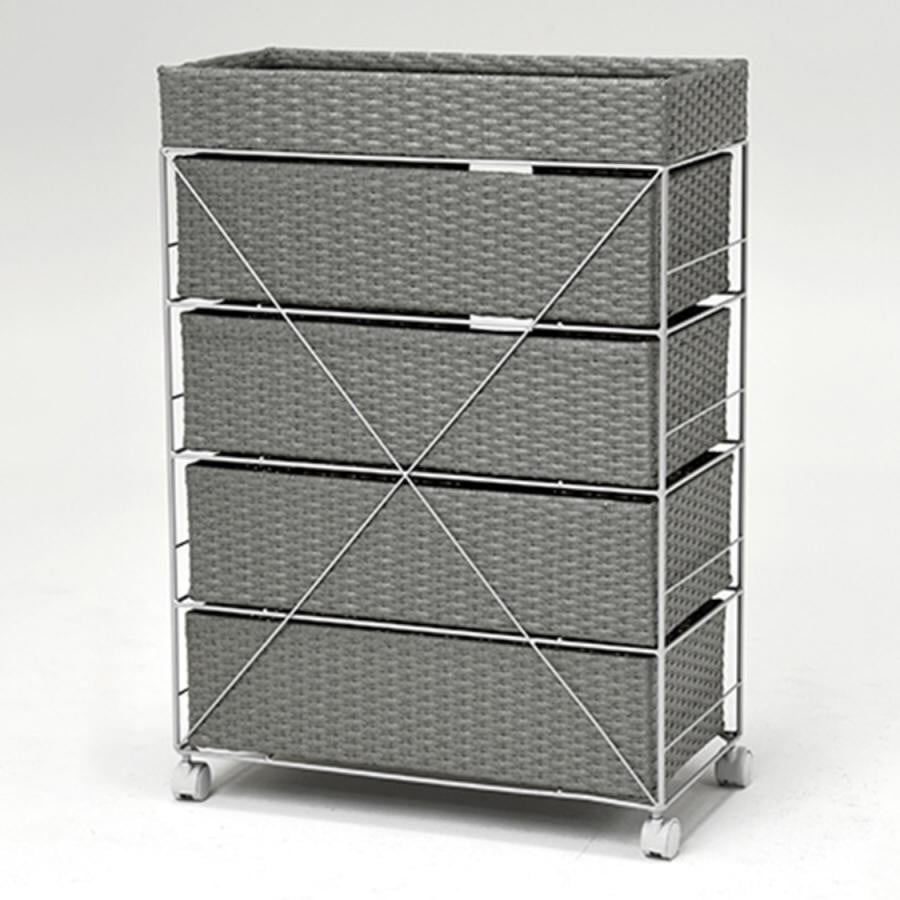 キャスター付ランドリーラック（幅60cm） グレイ