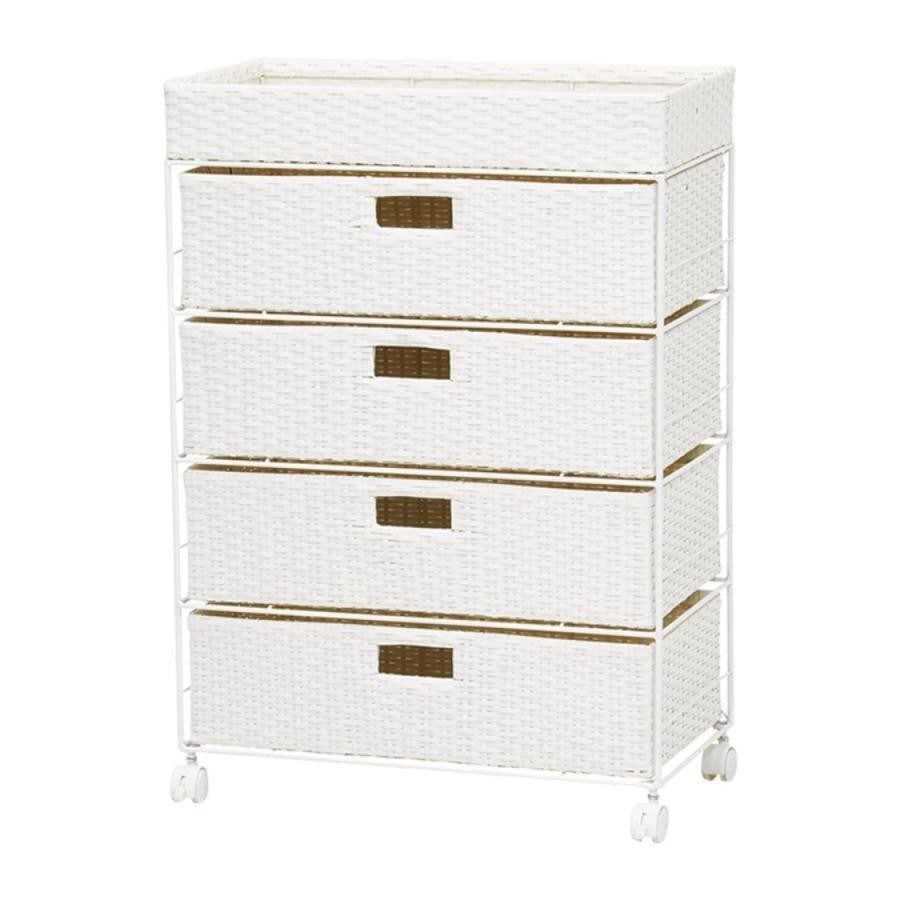 キャスター付ランドリーラック（幅60cm） ホワイト