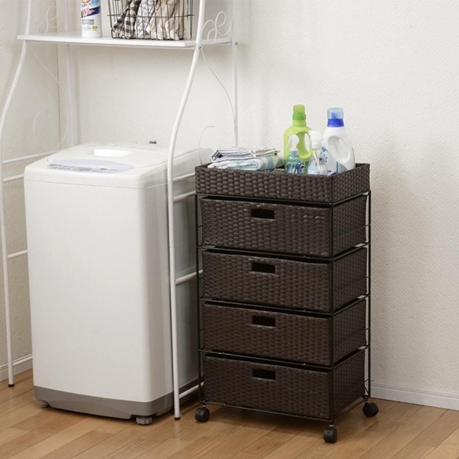 キャスター付ランドリーラック（幅50cm） グレイ