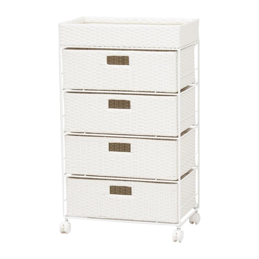 キャスター付ランドリーラック（幅50cm） ホワイト