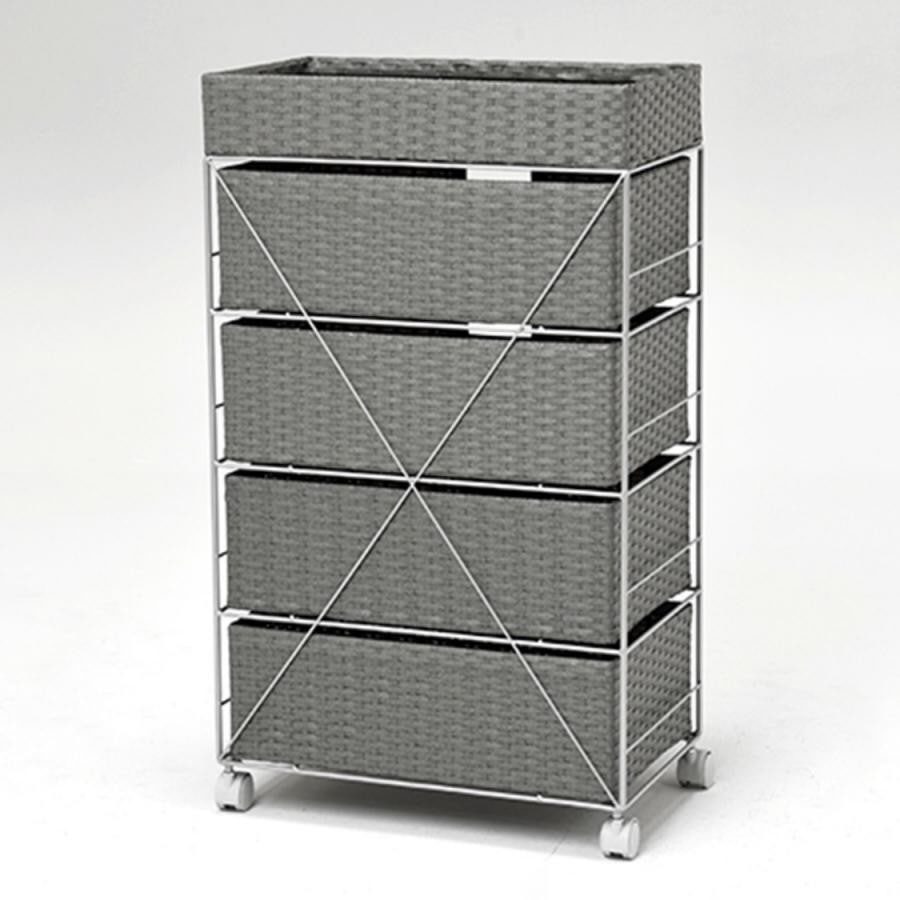 キャスター付ランドリーラック（幅50cm） ホワイト