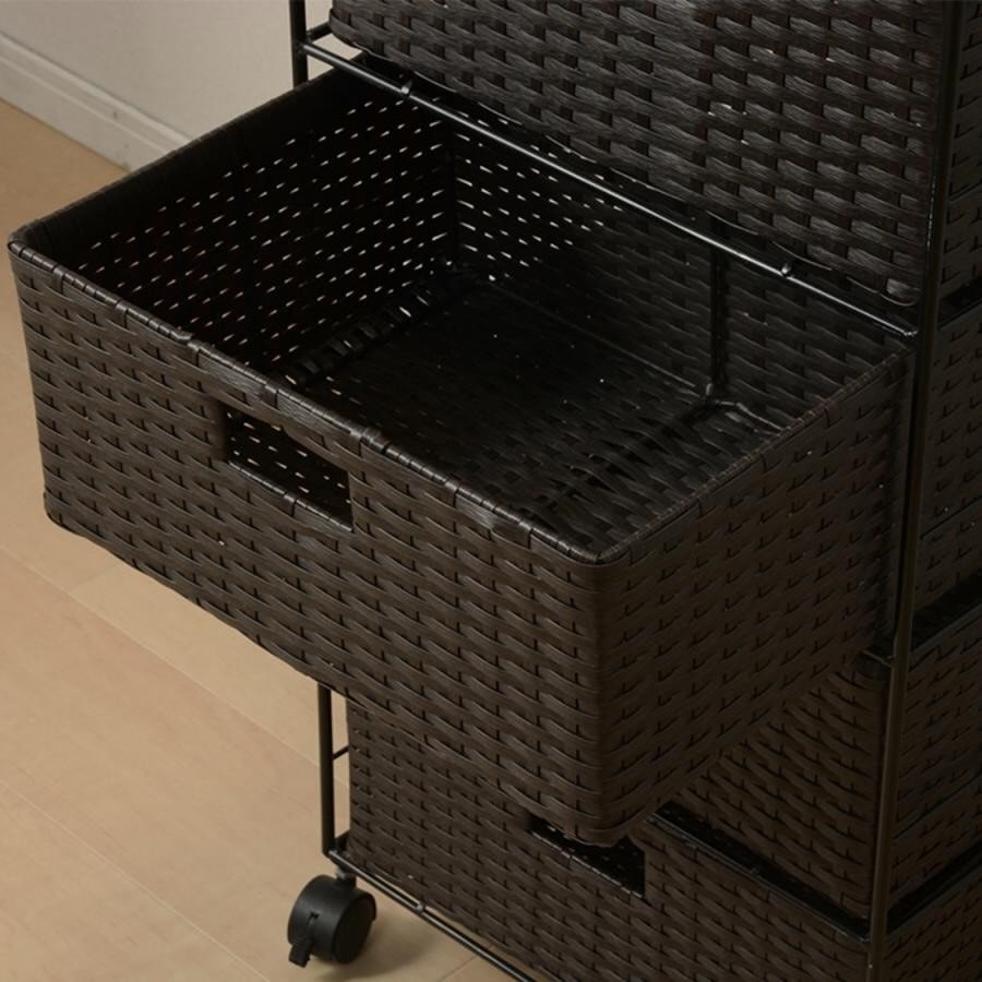 キャスター付ランドリーラック（幅40cm） ダークブラウン