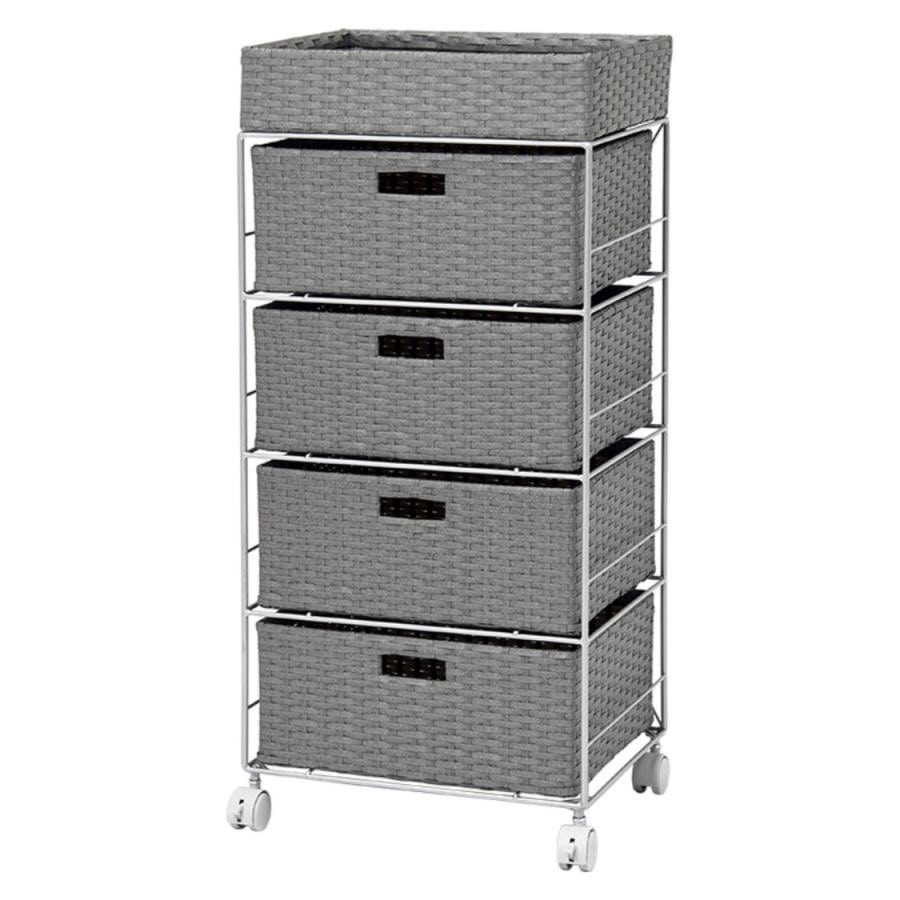 キャスター付ランドリーラック（幅40cm） グレイ