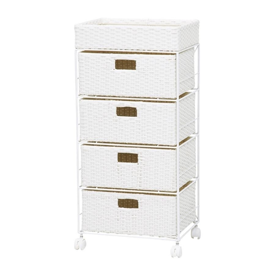 キャスター付ランドリーラック（幅40cm） ホワイト