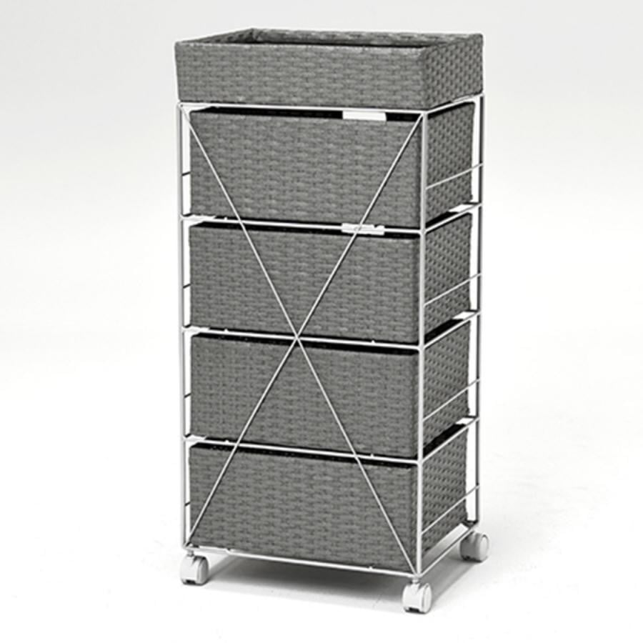 キャスター付ランドリーラック（幅40cm） ホワイト