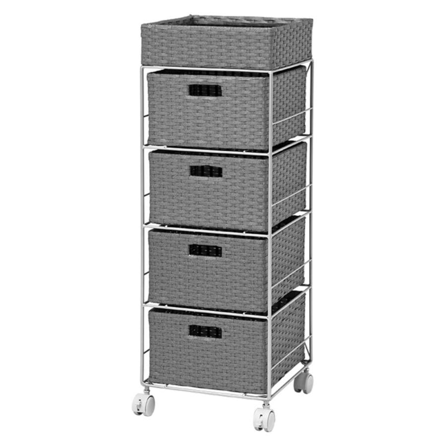 キャスター付ランドリーラック（幅30cm） グレイ