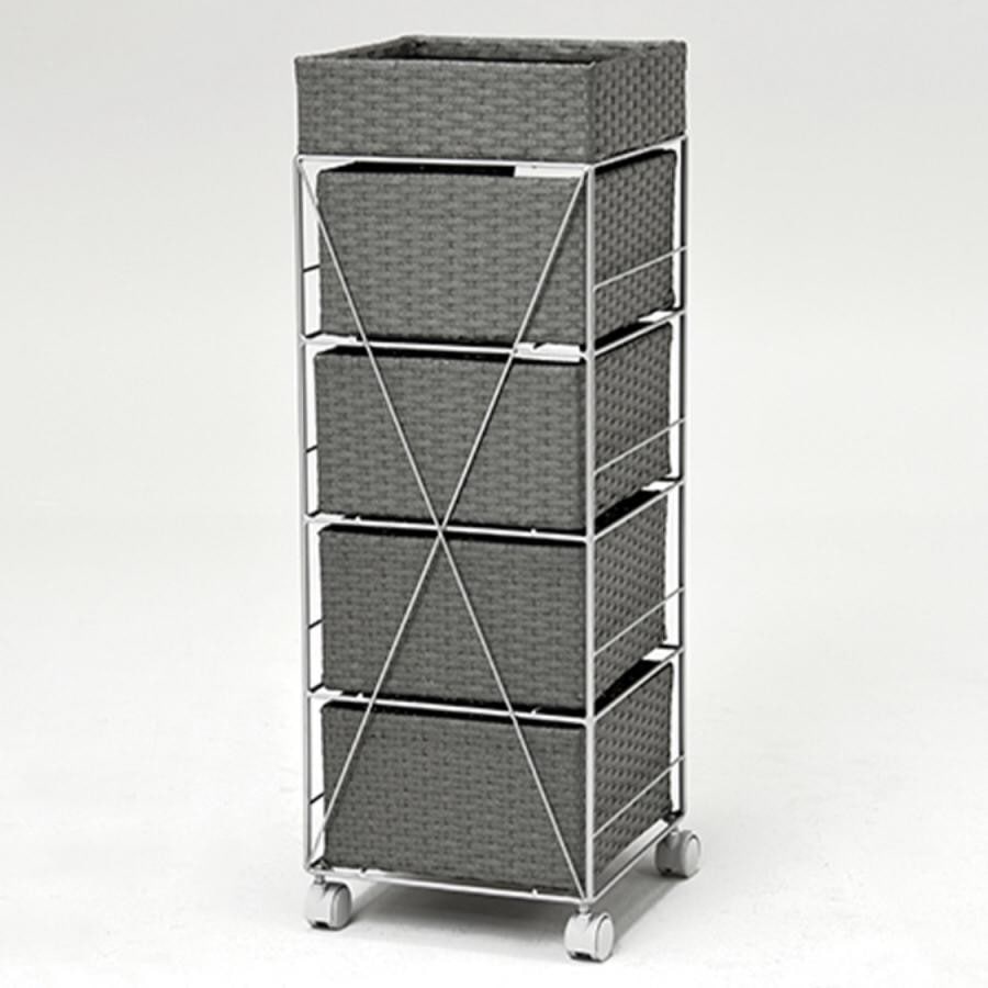 キャスター付ランドリーラック（幅30cm） グレイ