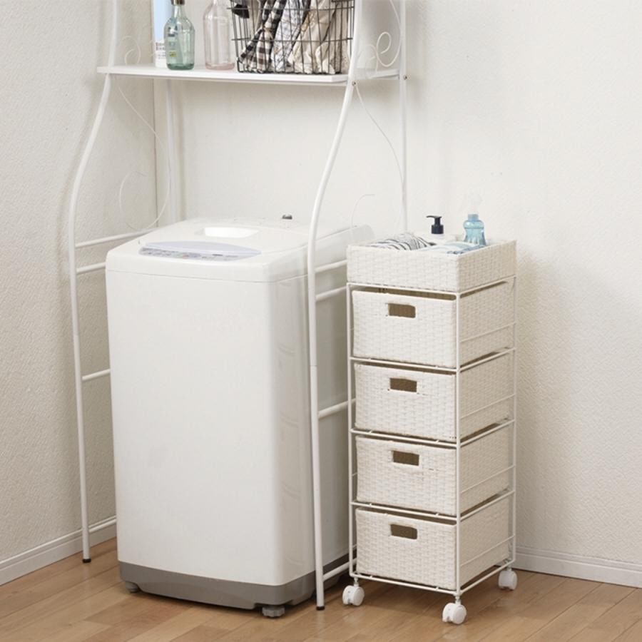 キャスター付ランドリーラック（幅30cm） グレイ