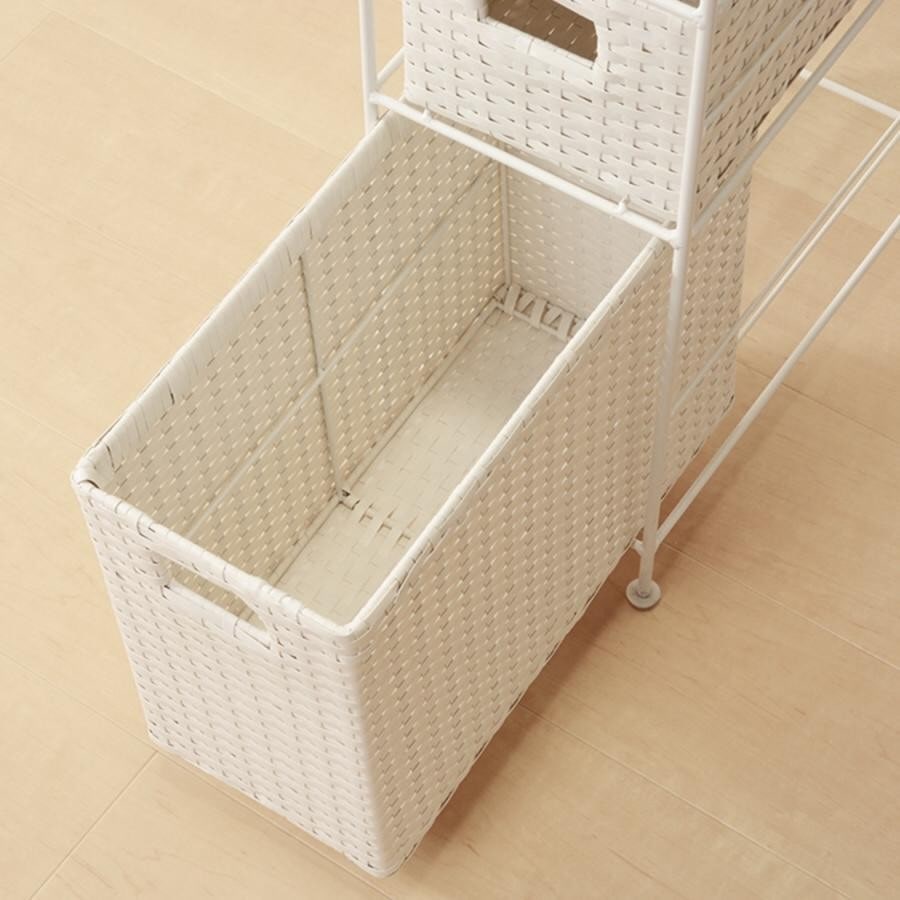 スリムランドリーラック4段（幅20cm） グレイ