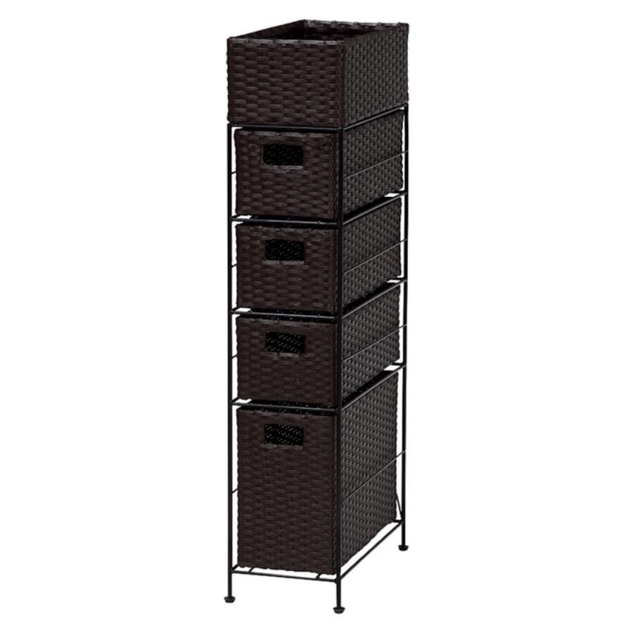 スリムランドリーラック4段（幅20cm） ホワイト