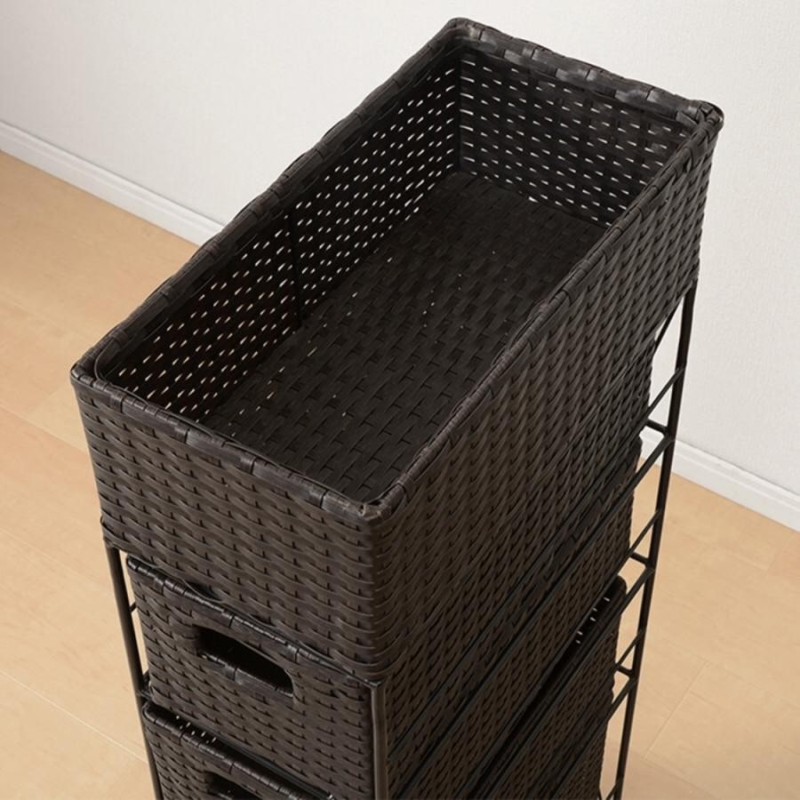 スリムランドリーラック4段（幅20cm） ホワイト