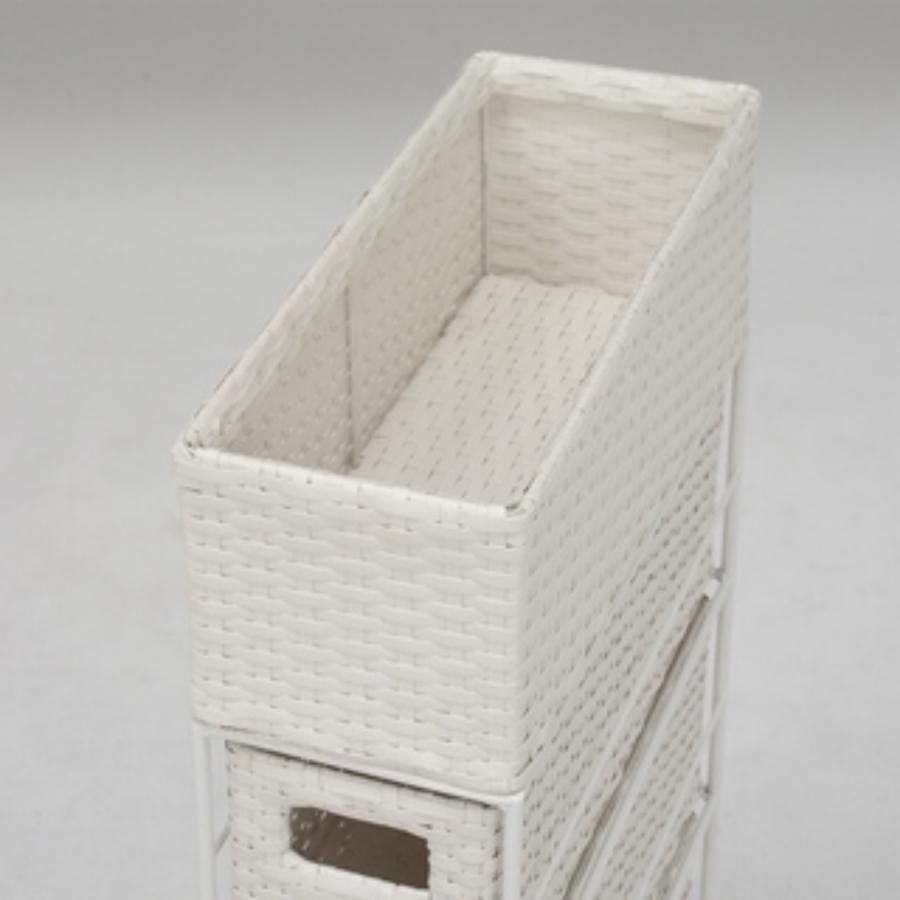 スリムランドリーラック4段（幅15cm） ダークブラウン