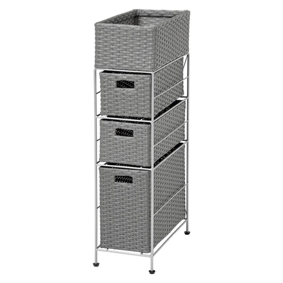 スリムランドリーラック3段（幅20cm） グレイ