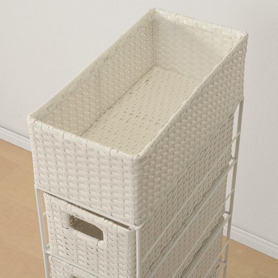 スリムランドリーラック3段（幅20cm） グレイ